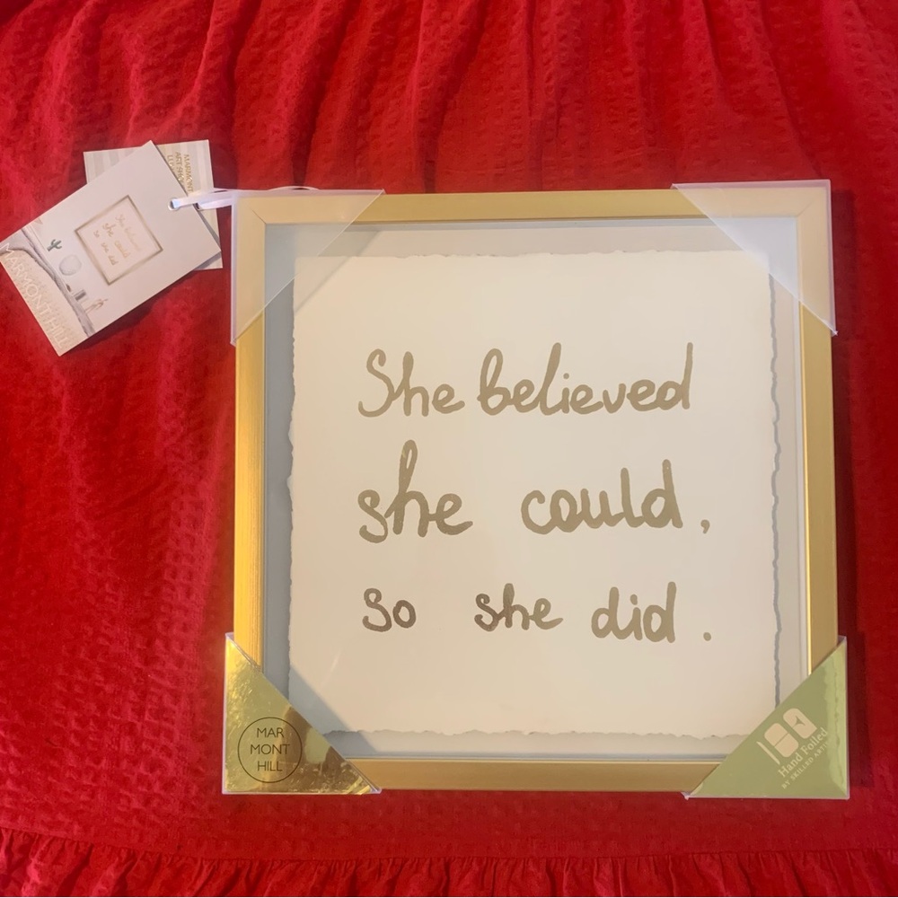She believed she could gold framed wall art